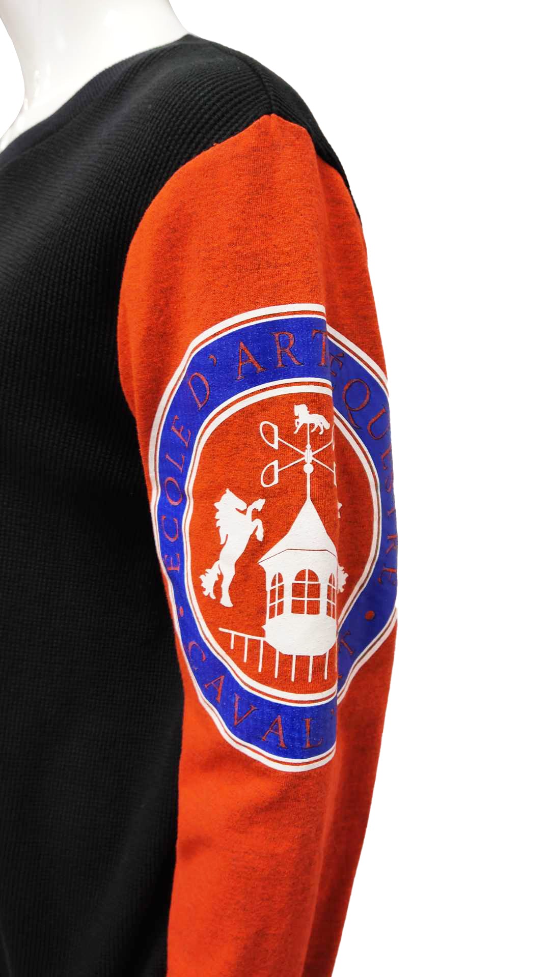 T-shirt manches longues - BERLIN | Grand | Orange/Bleu "Equestre"