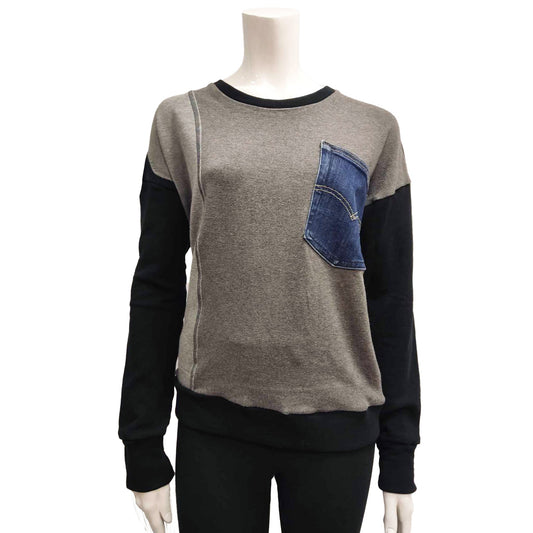 Upcycled sweater for women - STOCKHOLM|L Grey