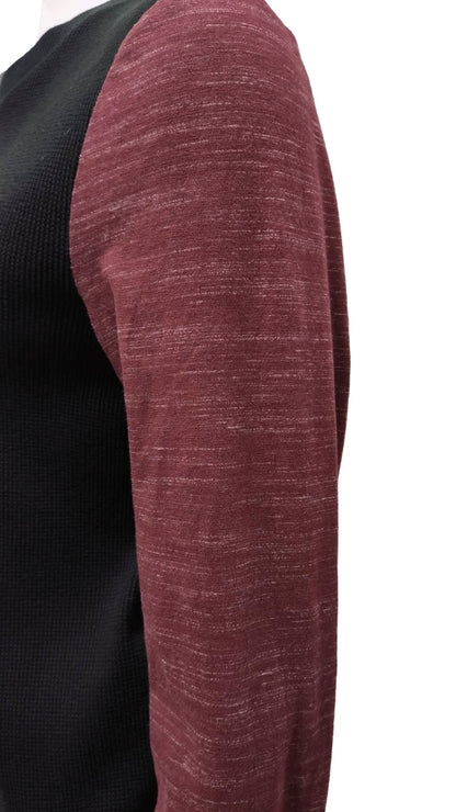 MED-t-shirt BERLIN-Left-sleeve view in solid burgundy
