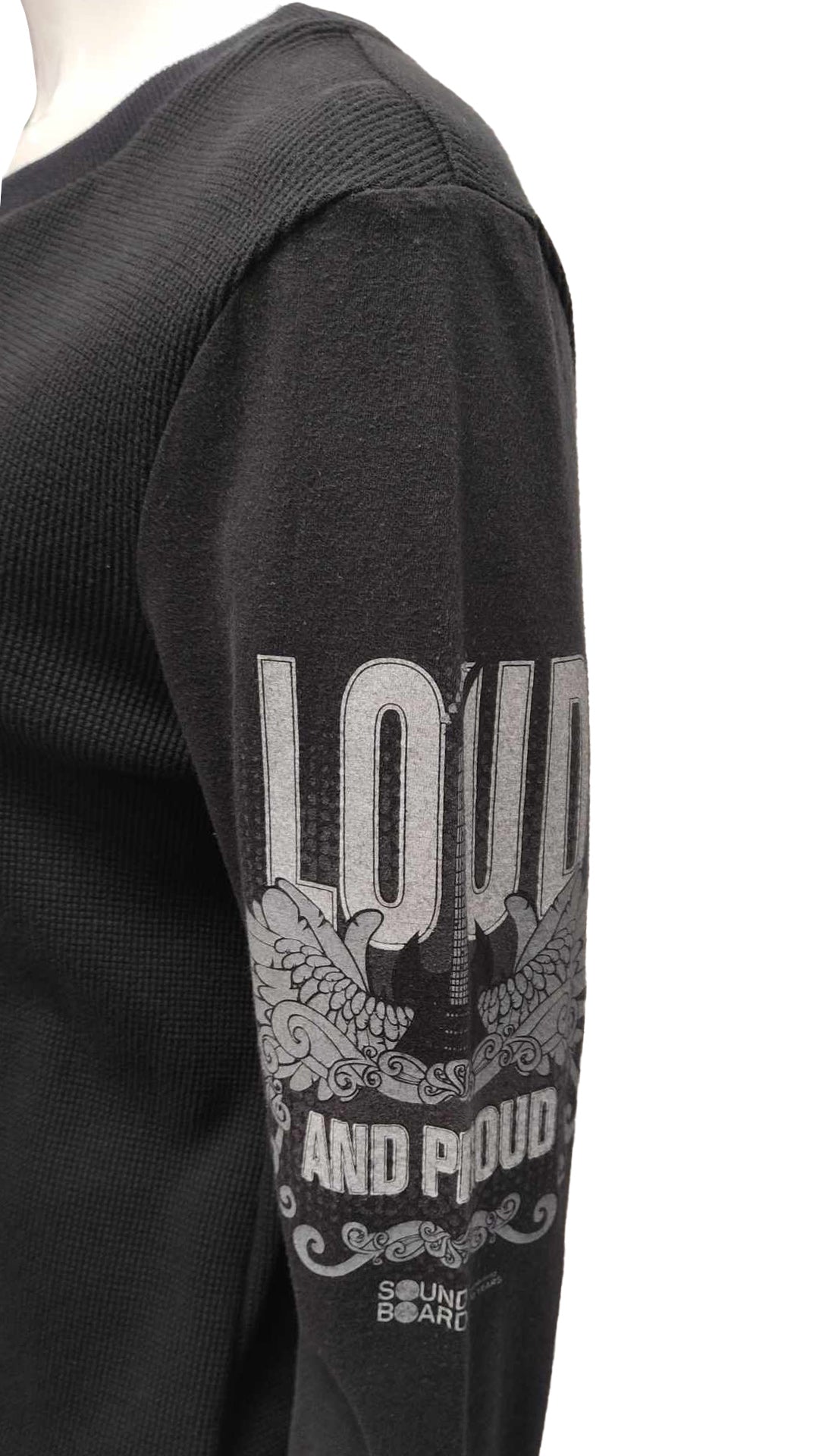 T-shirt manches longues - BERLIN | Moyen | Noir/Gris "Loud & Proud"