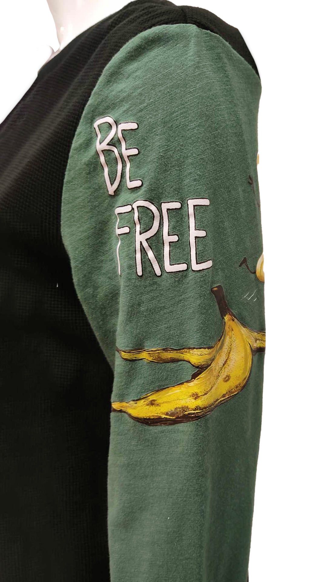 T-shirt manches longues - BERLIN | Moyen | Vert "Be Free"