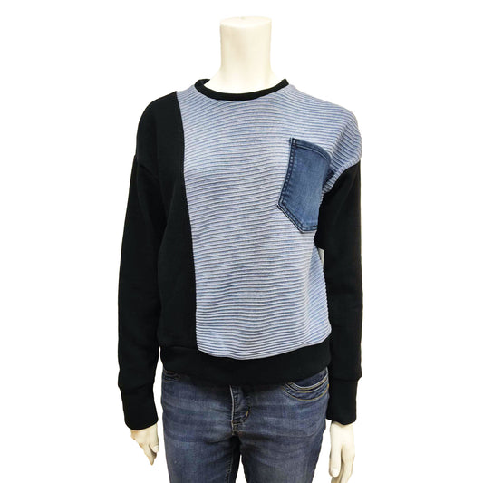 Upcycled sweater for women - STOCKHOLM|S Blk/Blue