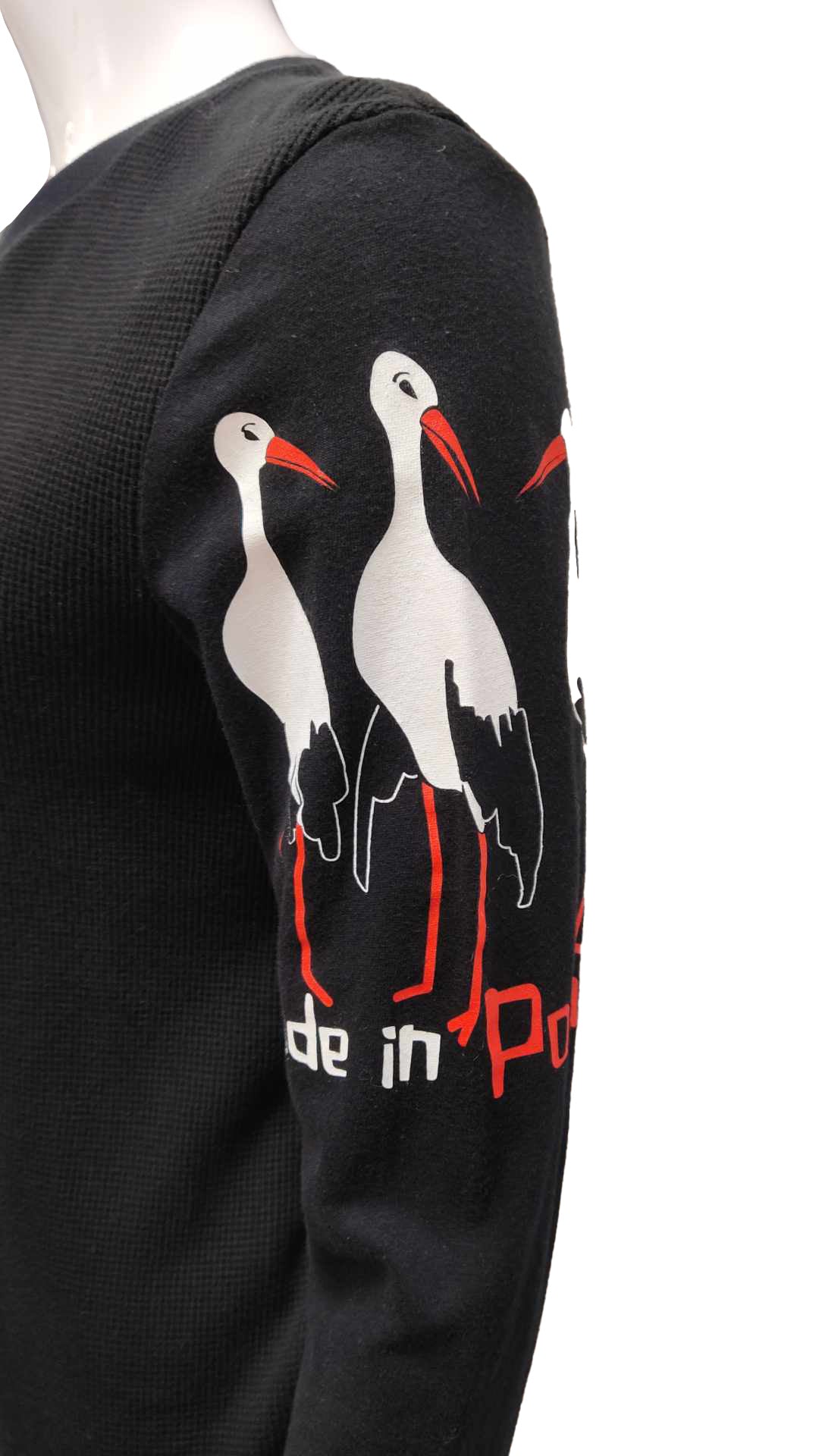 T-shirt manches longues - BERLIN | Très Petit | Noir "Cigognes"
